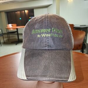 Answer Plot By Winfield Camo Embroidered Trucker Strap-on Cap Hat